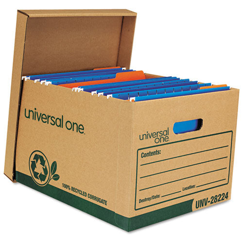 Recycled Heavy-duty Record Storage Box, Letter/legal Files, Kraft/green, 12/carton