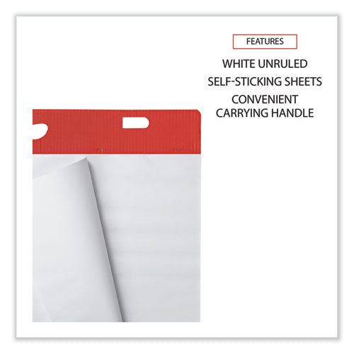 Self-stick Easel Pad, Unruled, 25 X 30, White, 30 Sheets, 2/carton.
