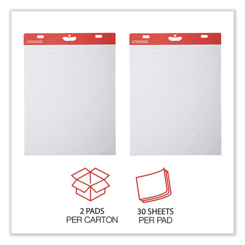 Self-stick Easel Pad, Unruled, 25 X 30, White, 30 Sheets, 2/carton.