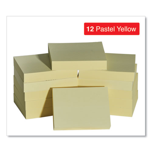 Self-stick Note Pads, 1.5" X 2", Yellow, 100 Sheets/pad, 12 Pads/pack.