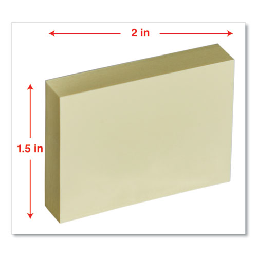 Self-stick Note Pads, 1.5" X 2", Yellow, 100 Sheets/pad, 12 Pads/pack.