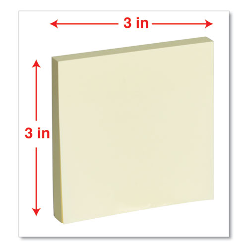 Self-stick Note Pads, 3" X 3", Yellow, 100 Sheets/pad, 12 Pads/pack.