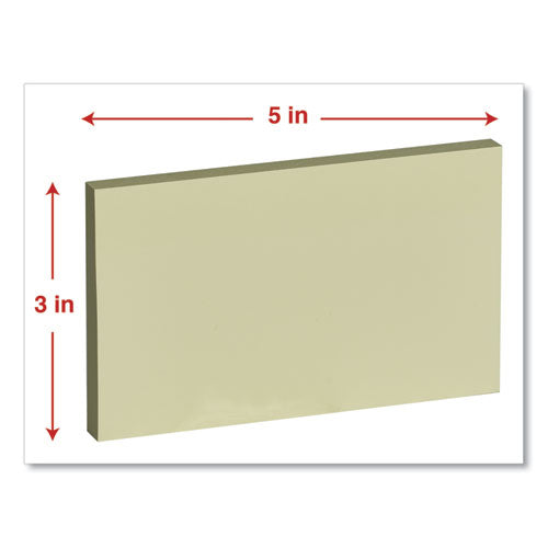 Self-stick Note Pad Value Pack, 3" X 5", Yellow, 100 Sheets/pad, 18 Pads/pack.