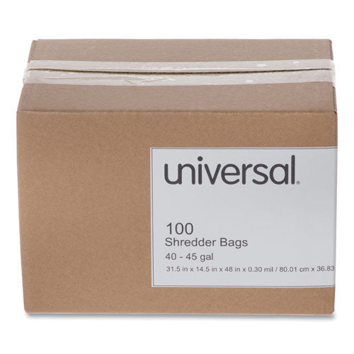 High-density Shredder Bags, 40-45 Gal Capacity, 100/box.
