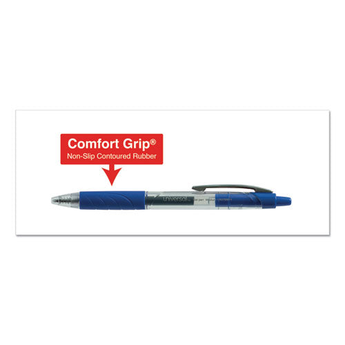 Comfort Grip Gel Pen, Retractable, Medium 0.7 Mm, Blue Ink, Clear/blue Barrel, 36/pack.
