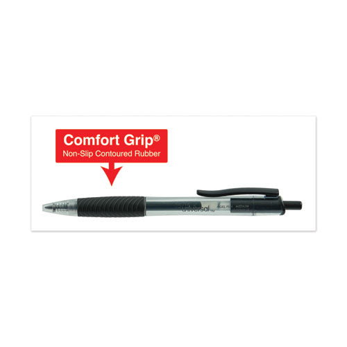 Comfort Grip Gel Pen, Retractable, Medium 0.7 Mm, Black Ink, Clear/black Barrel, Dozen.