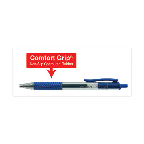 Comfort Grip Gel Pen, Retractable, Medium 0.7 Mm, Blue Ink, Clear/blue Barrel, Dozen.