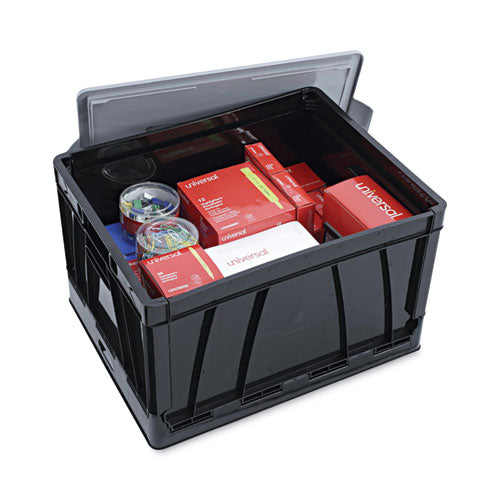 Collapsible Crate, Letter/legal Files, 17.25" X 14.25" X 10.5", Black/gray, 2/pack.