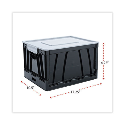 Collapsible Crate, Letter/legal Files, 17.25" X 14.25" X 10.5", Black/gray, 2/pack.