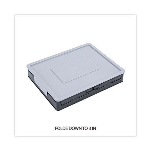 Collapsible Crate, Letter/legal Files, 17.25" X 14.25" X 10.5", Black/gray, 2/pack.