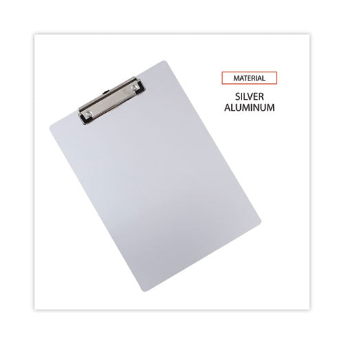 Aluminum Clipboard With Low Profile Clip, 0.5" Clip Capacity, Holds 8.5 X 11 Sheets, Aluminum.