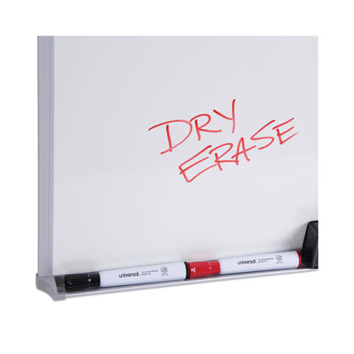 Melamine Dry Erase Board With Aluminum Frame,48 X 36, White Surface, Anodized Aluminum Frame