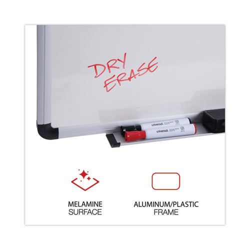 Modern Melamine Dry Erase Board With Aluminum Frame, 72 X 48, White Surface