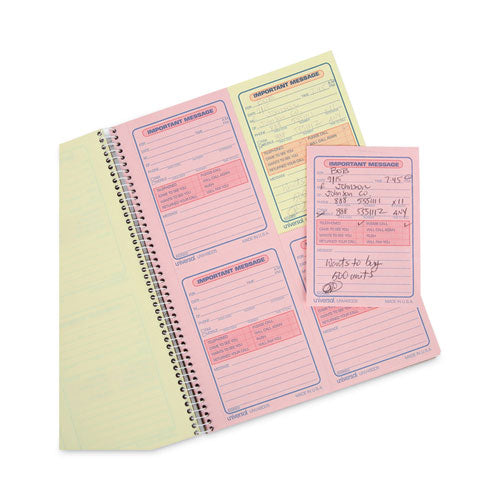 Wirebound Message Books, Two-part Carbonless, 5.5 X 3.88, 4 Forms/sheet, 200 Forms Total