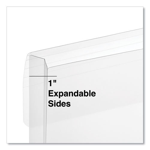 Side Opening Poly Envelopes, 1" Expansion, Letter Size, Clear, 10/pack.