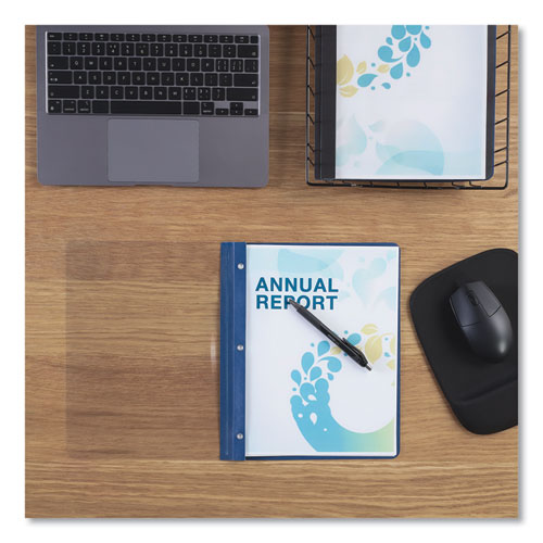 Clear Front Report Cover With Fasteners, Three-prong Fastener,0.5" Capacity, 8.5 X 11, Clear/black, 25/box