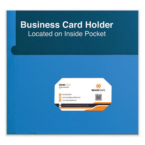 Two-pocket Portfolio, Embossed Leather Grain Paper, 11 X 8.5, Light Blue, 25/box.