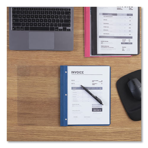 Clear Front Report Cover, Prong Fastener, 0.5" Capacity, 8.5 X 11, Clear/dark Blue, 25/box.