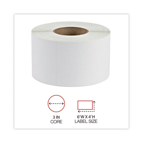 Thermal Transfer Blank Shipping Labels, Label Printers, 4 X 6, White, 1,000/roll, 4 Rolls/carton.