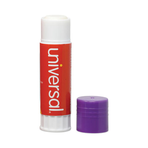 Glue Stick, 1.3 Oz, Applies Purple, Dries Clear, 12/pack.