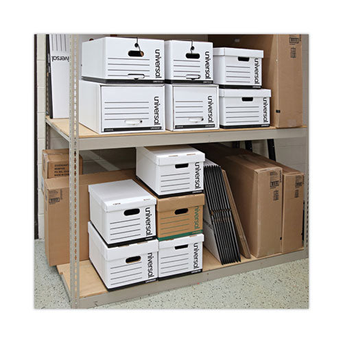 Deluxe Quick Set-up String-and-button Boxes, Letter Files, White, 12/carton.