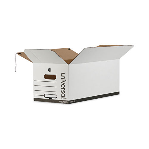 Deluxe Quick Set-up String-and-button Boxes, Letter Files, White, 12/carton.