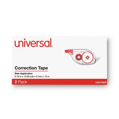 Side-application Correction Tape, Transparent Gray/red Applicator, 0.2" X 393", 2/pack.