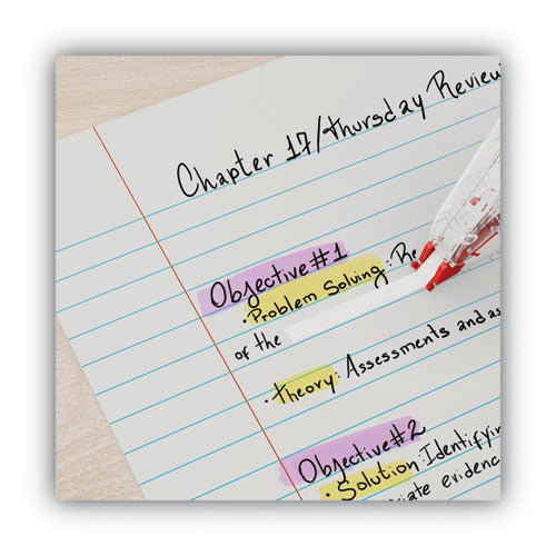 Correction Tape Dispenser, Non-refillable, Transparent Red Applicator, 0.2" X 315", 10/pack.