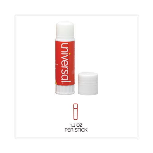 Glue Stick, 1.3 Oz, Applies And Dries Clear, 12/pack.