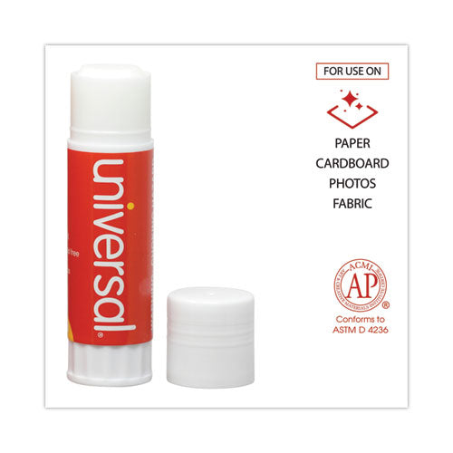 Glue Stick, 1.3 Oz, Applies And Dries Clear, 12/pack.