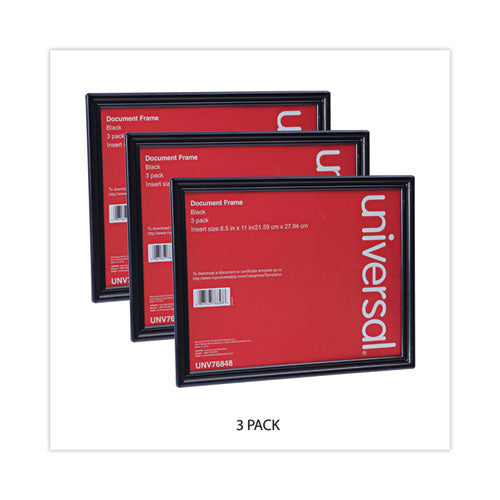 All Purpose Document Frame, 8.5 X 11 Insert, Black, 3/pack.