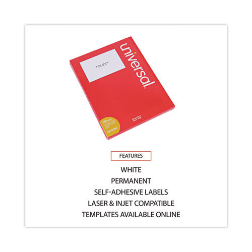 White Labels, Inkjet/laser Printers, 5.5 X 8.5, White, 2/sheet, 100 Sheets/pack.
