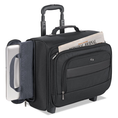 Classic Rolling Overnighter Case, Fits Devices Up To 15.6", Ballistic Polyester,16.14 X 6.69 X 13.78, Black