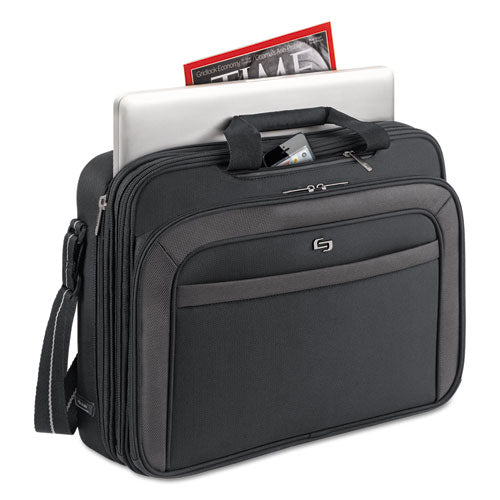 Pro Checkfast Briefcase, Fits Devices Up To 17.3", Polyester, 17 X 5.5 X 13.75, Black.