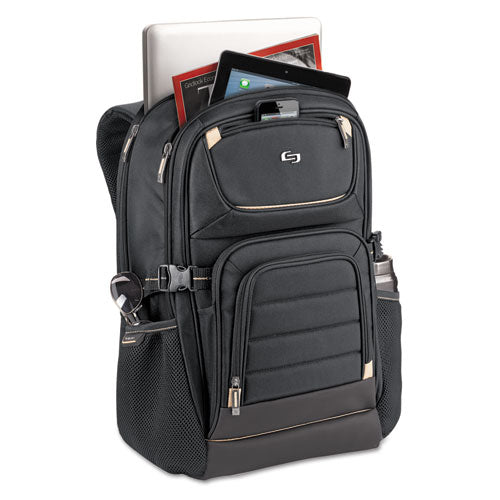 Pro Backpack, Fits Devices Up To 17.3", Polyester, 12.25 X 6.75 X 17.5, Black.