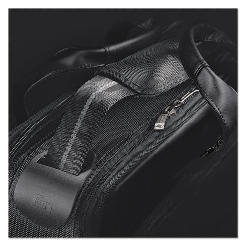 Classic Smart Strap Briefcase, Fits Devices Up To 16", Ballistic Polyester, 17.5 X 5.5 X 12, Black.