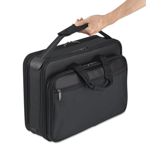 Classic Smart Strap Briefcase, Fits Devices Up To 16", Ballistic Polyester, 17.5 X 5.5 X 12, Black.