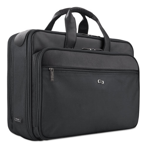 Classic Smart Strap Briefcase, Fits Devices Up To 16", Ballistic Polyester, 17.5 X 5.5 X 12, Black.