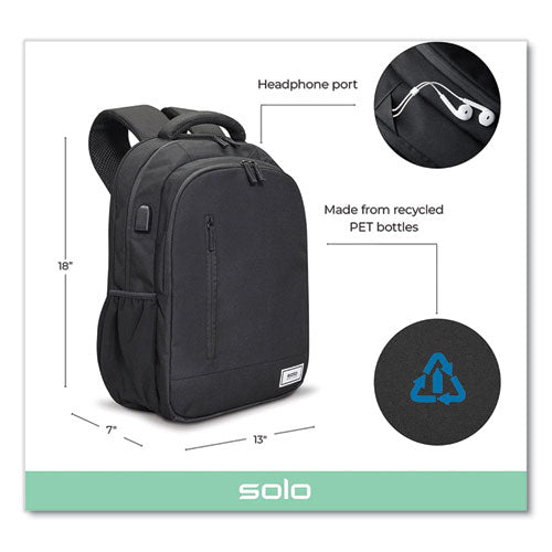 Re:define Laptop Backpack, 15.6”, 12.25 X 5.75 X 18.75, Black.