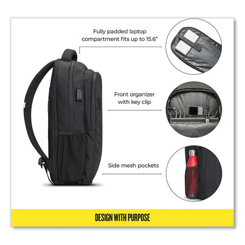 Re:define Laptop Backpack, 15.6”, 12.25 X 5.75 X 18.75, Black.