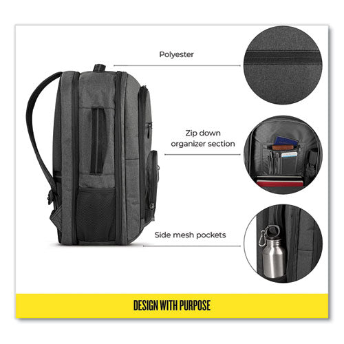 Grand Travel Tsa Backpack, 17.3”, 11.88 X 7 X 19, Dark Gray.