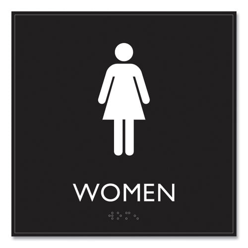 Ada Sign, Women, Plastic, 8 X 8, Clear/white.