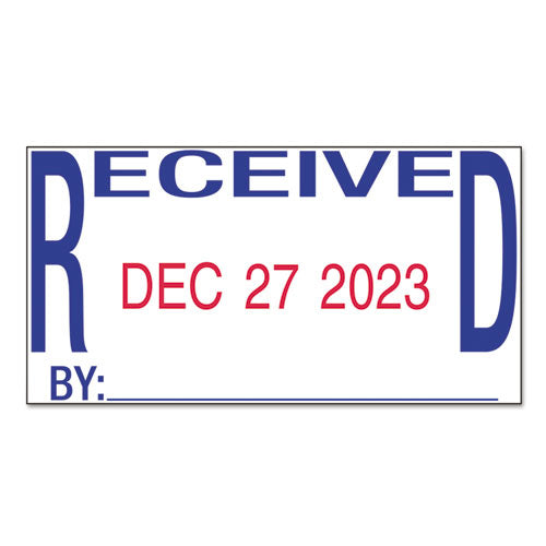 Printy Economy Date Stamp, Self-inking, 1.63" X 1", Blue/red.