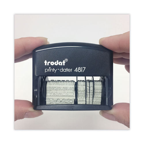 Printy Economy 12-message Date Stamp, Self-inking, 2" X 0.38", Black.