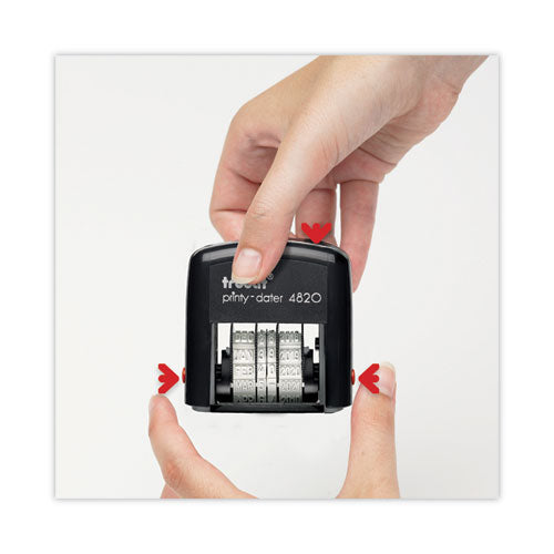 Printy Economy Date Stamp, Self-inking, 1.63" X 0.38", Black.