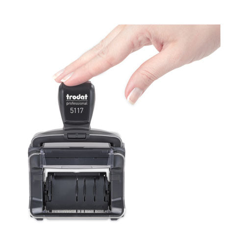 Professional 12-message Date Stamp, Self-inking, 2.25 X 0.38, Black.