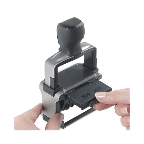 Professional 5-in-1 Date Stamp, Self-inking, 1 X 1.63, Blue/red.