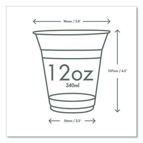 96-series Cold Cup, Compostable, 12 Oz, Clear/green, 1,000/carton.