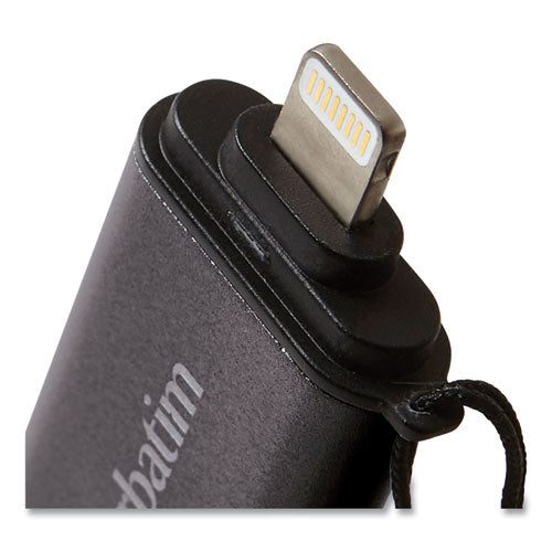 Store 'n' Go Dual Usb 3.0 Flash Drive For Apple Lightning Devices, 64 Gb, Graphite.