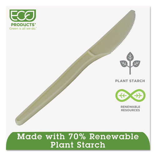 Ecosense Renewable Plant Starch Cutlery, Knife, 7", 50/pack, 20 Packs/carton.